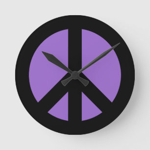 Reloj de pared con signo de paz de amatista