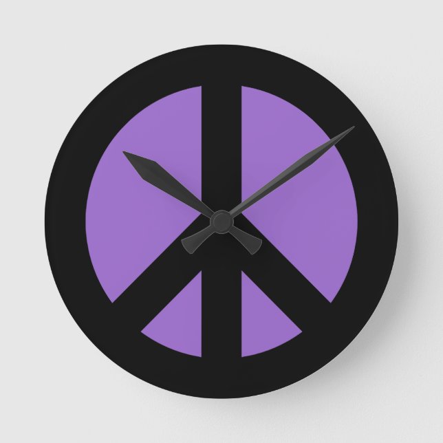 Reloj de pared con signo de paz de amatista (Anverso)