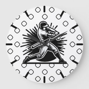 Reloj de pared con silueta de bateador de béisbol