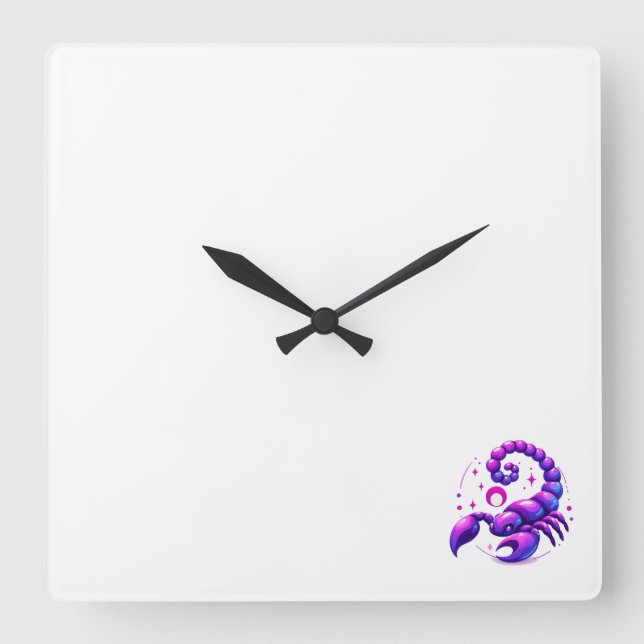 Reloj de pared con símbolo de escorpión zodiaco (Anverso)