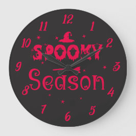 Reloj de pared con sombrero de bruja de temporada 