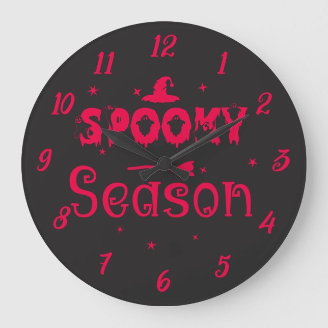 Reloj de pared con sombrero de bruja de temporada  (Anverso)