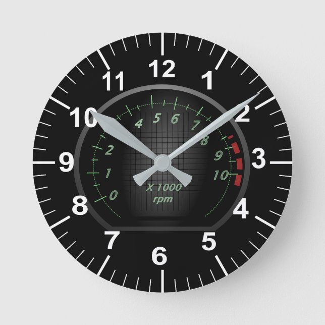 Reloj de pared con tema de auto personalizado (Anverso)