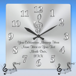 Reloj de pared con tema de música, decoración de c