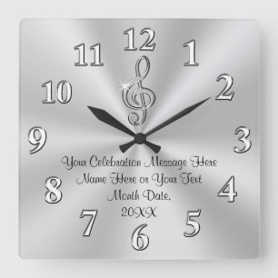 Reloj de pared con temas musicales, decoración de 