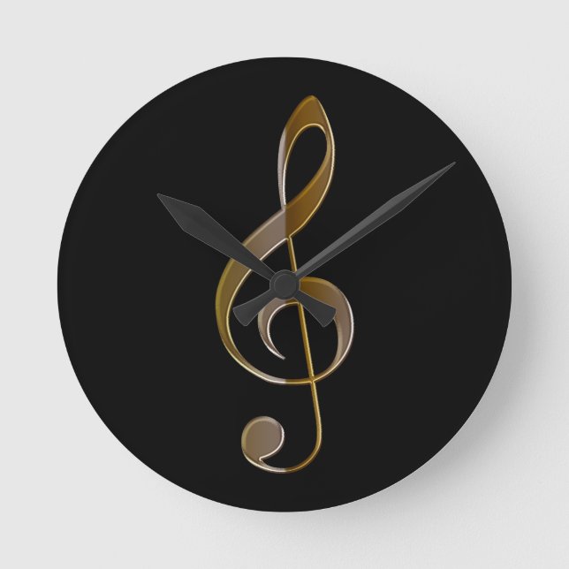Reloj de pared con temática musical Treble Clef (Anverso)