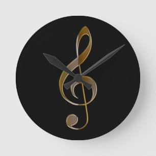 Reloj de pared con temática musical Treble Clef