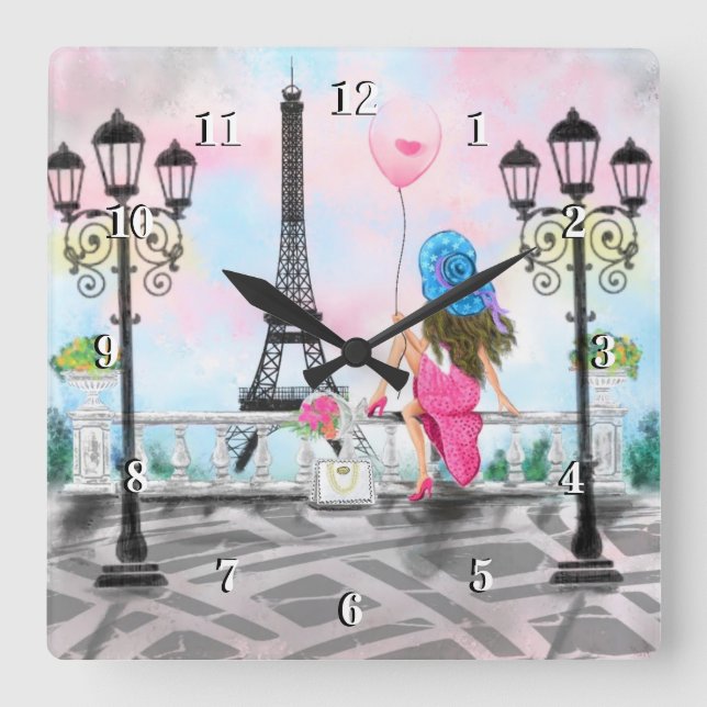 Reloj de pared con Torre Eiffel (Anverso)