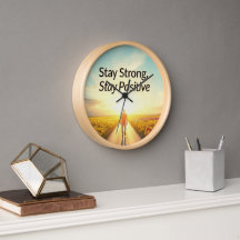 Reloj de pared con un diseño positivo "Mantente fu