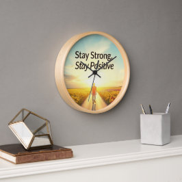 Reloj de pared con un diseño positivo "Mantente fu