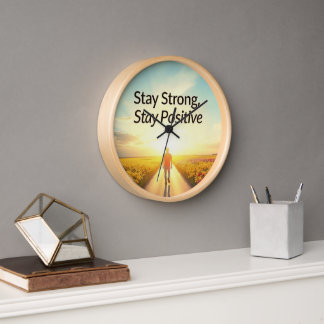 Reloj de pared con un diseño positivo "Mantente fu