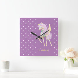 Reloj de pared con una linda imagen de un unicorni