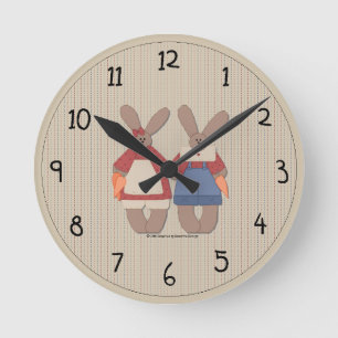 Reloj de pared conejitos lindos del país