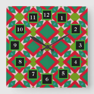 Reloj de pared confinado rojo de la mezcla de los