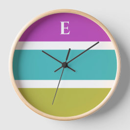 Reloj de pared contemporáneo de banda azul verde m