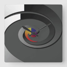 Reloj de pared contemporáneo gris - remolino de 4