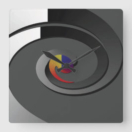 Reloj de pared contemporáneo gris - remolino de 4