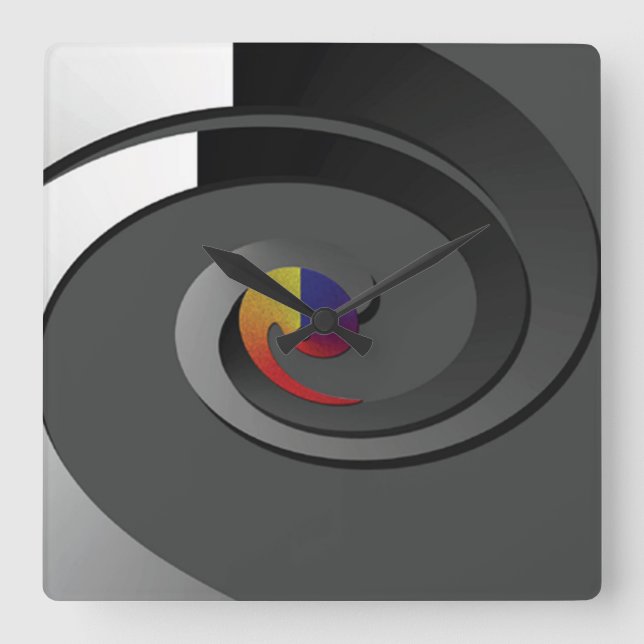 Reloj de pared contemporáneo gris - remolino de 4