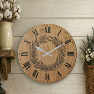 Reloj de pared Corona de flores silvestres   Decor
