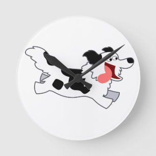 Reloj de pared corriente lindo del border collie