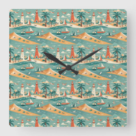 Reloj de pared costera retro