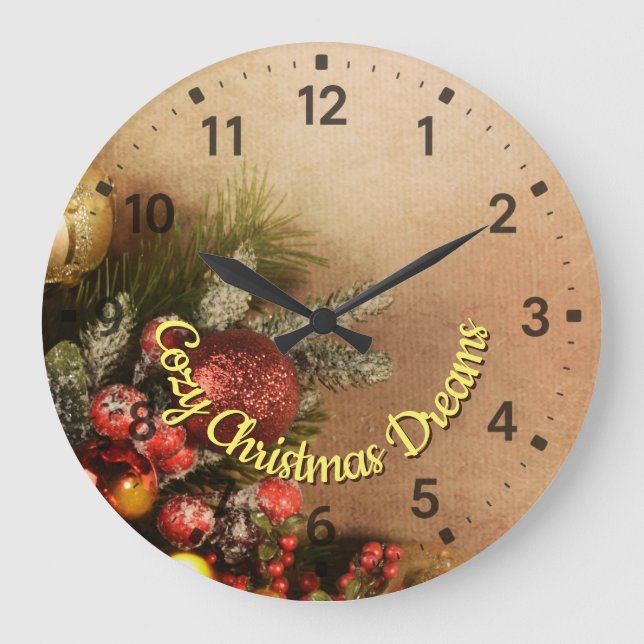 Reloj de pared Cozy Christmas Dreams | Pared de va (Anverso)