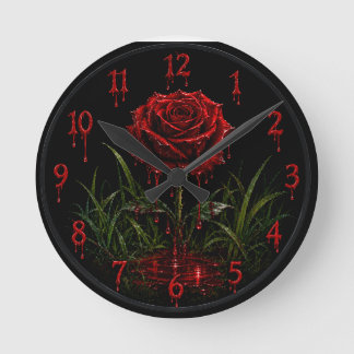 Reloj de pared Crimson Rose Gothic Blood Drip –