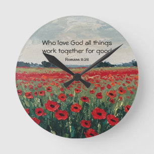 Reloj de pared cristiano Romanos 8:28