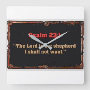 Reloj de pared cristiano Verso Bíblico Salmo 23:1