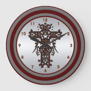 Reloj de pared cruzado religioso