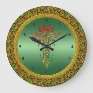 Reloj de pared cruzado religioso
