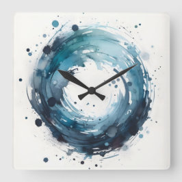 reloj de pared cuadrado abstracto con anillo de ac