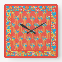 Reloj de pared cuadrado, adorable mosaico de cuadr