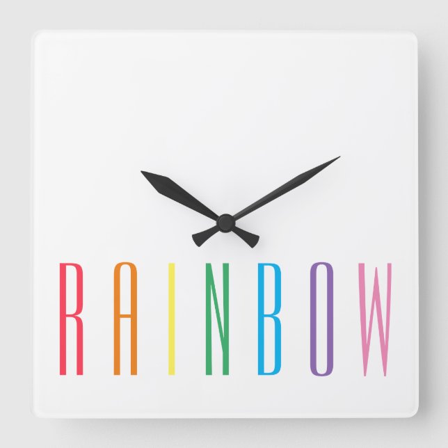 Reloj de Pared Cuadrado ARCOIRIS (Anverso)