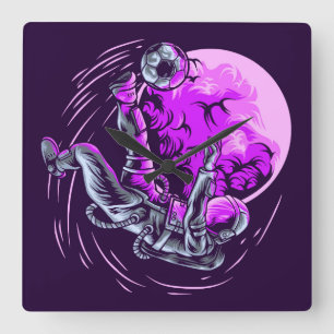 Reloj de pared cuadrado astronauta