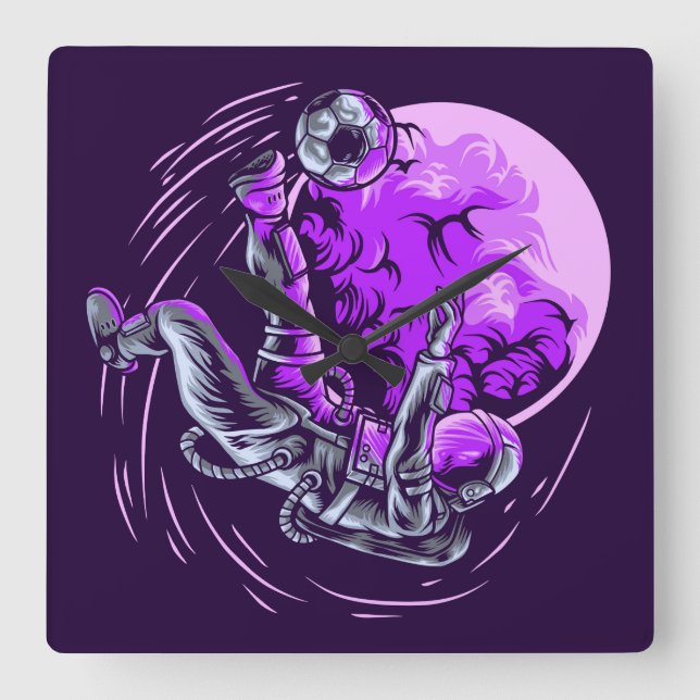 Reloj de pared cuadrado astronauta (Anverso)