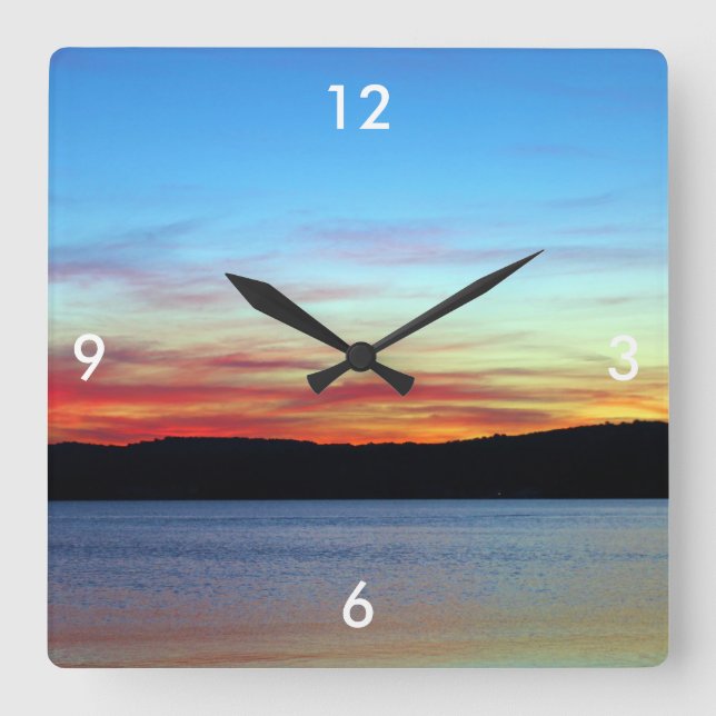 Reloj de pared cuadrado/atardecer (Anverso)