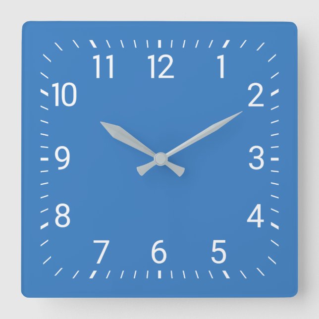 Reloj de pared cuadrado azul (Anverso)