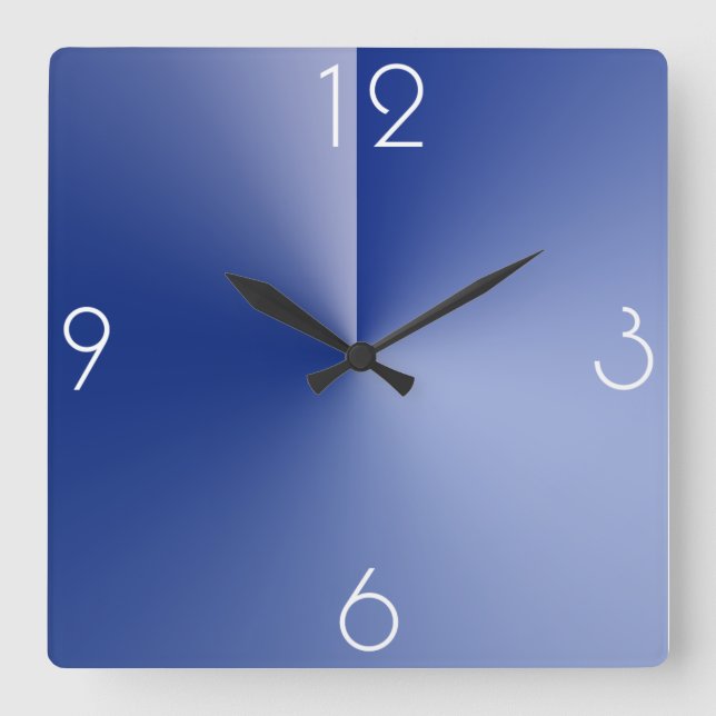 Reloj de pared cuadrado azul grande hermoso (Anverso)