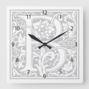 Reloj de pared cuadrado "B" de William Morris Alph