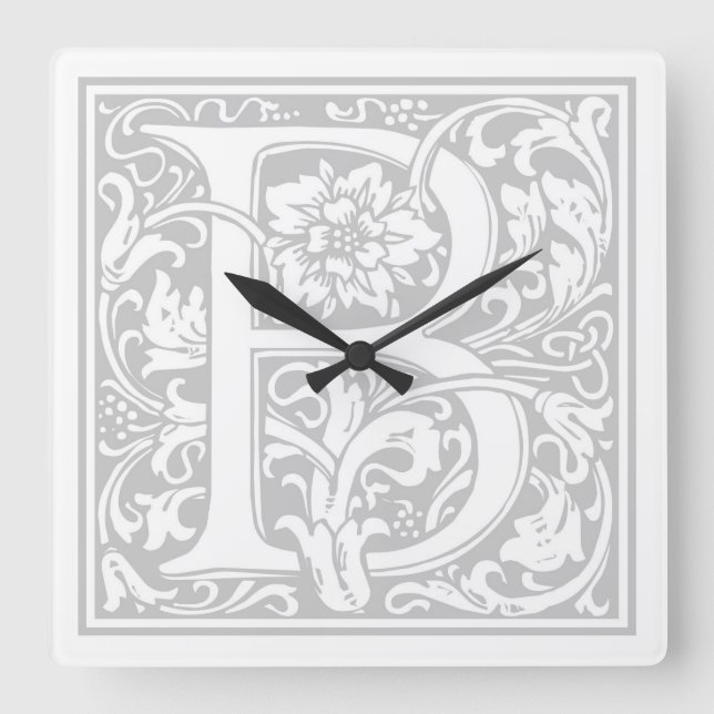 Reloj de pared cuadrado "B" de William Morris Alph (Anverso)