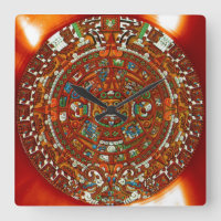 Reloj de pared cuadrado Calendario Azteca Maya