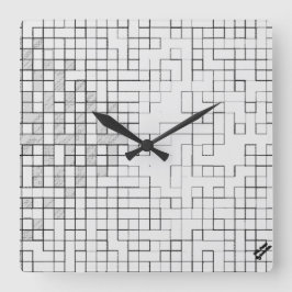 Reloj de pared cuadrado con cuadrícula bloqueada