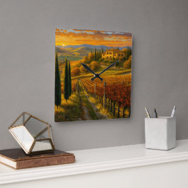 Reloj de pared cuadrado con encanto italiano