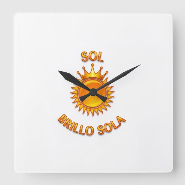 Reloj de Pared Cuadrado con Logo Sol Brillo Sola | (Anverso)