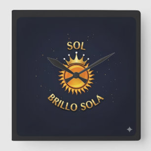 Reloj de Pared Cuadrado con Logo Sol Brillo Sola