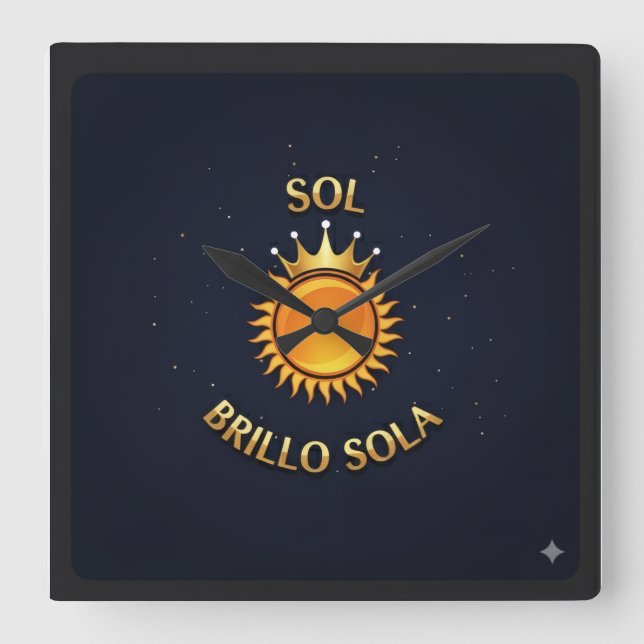 Reloj de Pared Cuadrado con Logo Sol Brillo Sola | (Anverso)