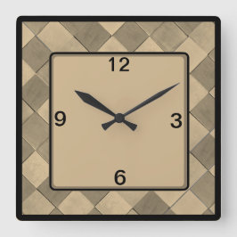 Reloj de pared cuadrado con mosaico diagonal de co