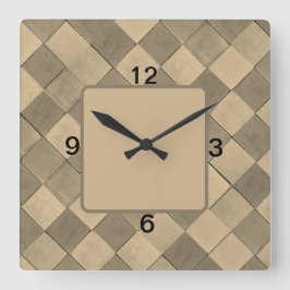Reloj de pared cuadrado con mosaico diagonal de co