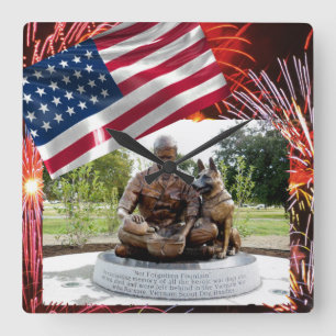 Reloj de pared cuadrado conmemorativo del perro de